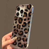 Coque de téléphone portable IMD à motif léopard marron et noir, motif glacier, en promotion, pour iPhone 11 12 13 14 15 16 17 18 Pro Max