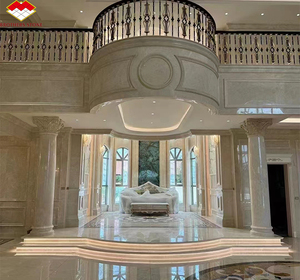 Diseño interior de lujo moderno para villas Panel de pared de mármol beige <span class=keywords><strong>Shanna</strong></span> de gama alta Pulido Bianco Botticino Losa grande para elegante - Product Image 2