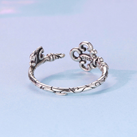 Bague ouverte en argent sterling 925, motif clé vintage, anneau brillant ajouré en forme de cadenas, original pour femme, cadeau magique de conte de fées SCR1180