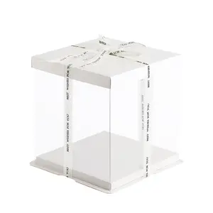 kunststoff verpackung geburtstag Suppliers-Benutzer definierte Großhandel Günstigste Transparente Box Klare Kunststoff verpackung Geburtstag 12 Zoll PVC-Kuchen boxen