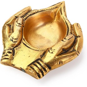 Lampe à huile en forme irrégulière, moulée sous pression, pour usage dans les temples pendant Diwali - Product Image 2