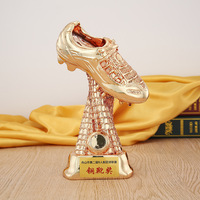 Trofeo de Fútbol de Poliresina en Existencia, Trofeo de Campeonato de Fútbol Dorado, Pintado a Mano, Artístico, Personalizable, al por Mayor