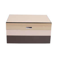 Boîte de rangement à bijoux en bois à double couche, boîte organisatrice de bijoux de luxe multi-compartiments pour bagues, colliers, bracelets