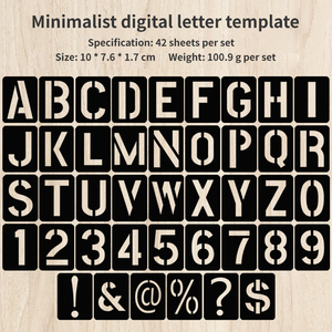 แม่แบบลายฉลุพลาสติกสีดำแบบกำหนดเอง ใช้ซ้ำได้ สำหรับตัวอักษรและตัวเลข  แบบกลวง ทำจาก PP PET Mylar สำหรับงานเพ้นท์ผนัง - Product Image 1