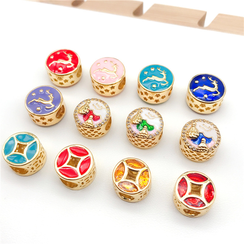 Giraffe Balloon Hollow Loose Charm Beads with Enamel Fit 14K Pand Designer Making Jewelry for DIY Accessories Bracelet Necklace