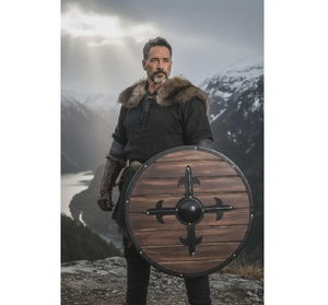 Accessoires de croisillon pour bouclier viking en bois personnalisés, 3D, médiévaux, faits à la main, pour reconstitution historique, cosplay, décoration intérieure et présentation, en fonte - Product Image 1