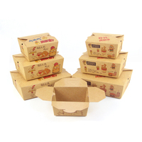 Cajas de embalaje de comida rápida impresas personalizadas Caja de pollo frito desechable para llevar