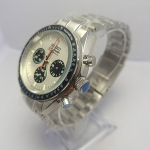 Men Stainless Steel Bracelet Waterproof Design Moon Phase Vk63 Japanese Mechanical Movement <b>Wristwatch</b> - Product Image 2