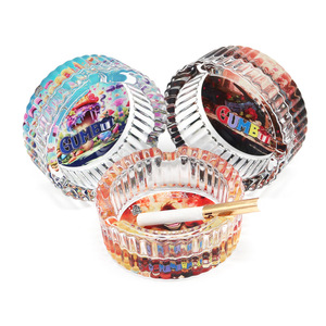 Qianxun kustom Logo 85mm bulat merokok jelas asbak abu Set kristal murah portabel kaca asbak untuk cerutu - Product Image 6