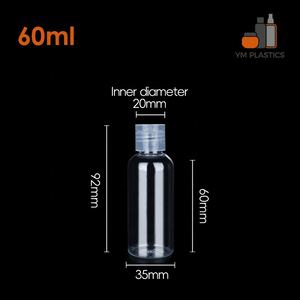 Flacon de <span class=keywords><strong>gel</strong></span> désinfectant pour les mains en plastique PET, en stock, portable, antibactérien, transparent, 60 ml, <span class=keywords><strong>avec</strong></span> bouchon à clapet, pour le corps, les surfaces industrielles - Product Image 1