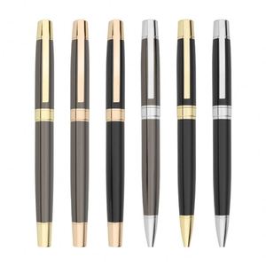 Bolígrafos Metálicos de Diseño Personalizado, Grabados e Impresos con Logotipo Personalizado, Bolígrafos Metálicos Retráctiles Negros, Fabricante - Product Image 1