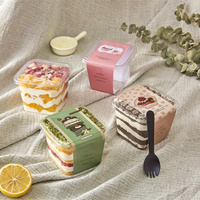 Emballages pour pâtisseries et desserts, boîtes à gâteaux superposées en plastique transparent jetables, boîtes à gâteaux bento transparentes pour boulangerie à emporter