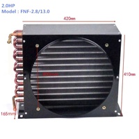 Condensateur en cuivre et ailettes en aluminium 2HP pour unités de condensation 110V-380V compatible R134a/R-22/R-404A