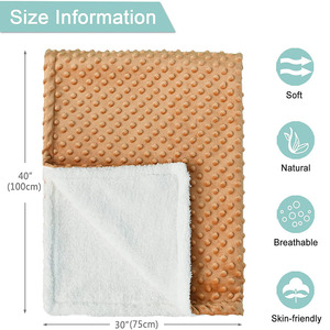 1237 Atacado ODM OEM Caramelo Bebê Meninos Meninas Macio Minky Cobertores Sherpa Personalizado Lã Criança Lance Unisex Coréia Mink Cobertor - Product Image 4