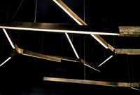 Lustre LED en laiton minimaliste nordique, design géométrique étoilé, pour salle à manger, restaurant, décoration intérieure