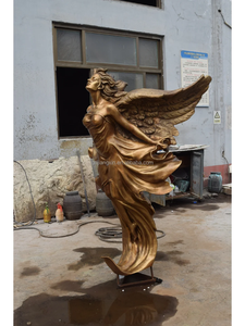 Cupidon Archer Angel-Sculpture en bronze artisanale avec ailes détaillées et draperie fluide (statue de pièce maîtresse de jardin) - Product Image 5