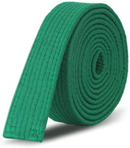 Ceinture de Taekwondo en Coton Vert, Ceinture d'Entraînement d'Arts Martiaux, Ceinture de Grade Personnalisable Unisexe pour la Pratique au Dojang - Product Image 1
