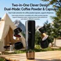Machine à expresso portable sans fil rechargeable avec café moulu et capsules, mini cafetière de voyage pour le camping en plein air