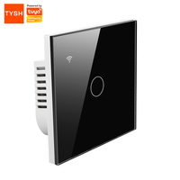 TYSH Interrupteur mural intelligent Wi-Fi 2 gangs 16A 250V en PC, compatible neutre et sans neutre, pour Hôtel/Maison, Alexa Google