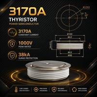 TECHSEM Y70KPC Disque de récupération standard à contrôle de phase SCR 3170A 400V-1000V KT60cT pour grands redresseurs industriels