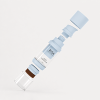 Flacons PET de 15 ml pour soins de la peau personnalisés, à double tête sans air, pour lotion liquide, avec pinceau pour crème BB et fond de teint, pour crème visage