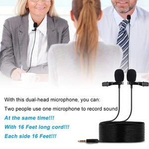 GAM-16D ใหม่ไมโครโฟนคล้องคอปกเสื้อแบบคลิปสองหัวสำหรับการพูดไมโครโฟนสำหรับการสัมภาษณ์แบบหนีบเน็คไทสำหรับการสัมภาษณ์ในการบรรยาย - Product Image 6