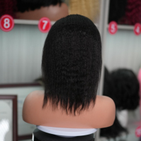 Perruque Bob sans colle de qualité supérieure en cheveux humains brésiliens Remy, Yaki léger, transparente HD, pour Lace Frontale 13*4, 8-14 pouces, pré-coupée