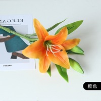 Feuchtigkeitsspendende, Realistische, Hochwertige, Moderne Seiden-Mini-Lilien-Bouquets, Künstliche Blumen zur Dekoration von Wohnzimmer und Hochzeit