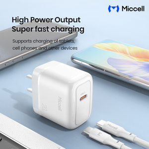 Chargeurs de téléphone Miccell en gros, PD 20W, chargeurs Type-C avec câble de charge rapide C vers C, adaptateur mural pour iPhone, <span class=keywords><strong>Xiaomi</strong></span>, écouteurs - Product Image 4