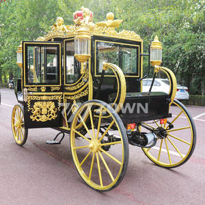 Koninklijke Zwarte Gouden Koets/Luxe Trouwwagen Kerst/Britse Prinsessenkoets - Product Image 5