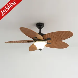 1stshine Decorative Ceiling Fan Lamp Tropical 52" Plastic Blade Led Ceiling Fan With Remote Control