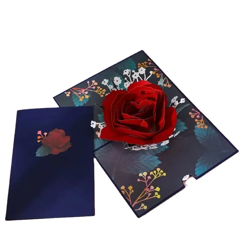 مجموعة بطاقات هدايا عيد الحب بطاقات هدايا وردية حمراء ثلاثية الأبعاد عالية الجودة عالمية بطاقات هدايا لحفلات الزفاف