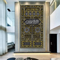 Peinture sur toile acrylique en porcelaine de cristal avec calligraphie du Coran arabe, impression de calligraphie, décoration murale islamique pour la maison, art mural pour mosquée musulmane