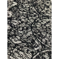 Tissu en dentelle brodée avec appliques de sequins et perles, décorations florales, motif élégant, matière polyester, largeur 122 cm, printemps/été