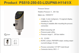 Capteur de pression Turck neuf et original ps510-400-05-2upn8-h1141 Ps510-250-03-li2upn8-h1141/x - Product Image 5