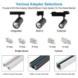 Commercial Track Rail Lighting System 30w 35w Focus Spot Light Dimmable Adjustable Movable Aluminum Ceiling Cob Led Track Light