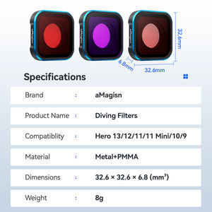 Filtres de plongée aMagisn pour <span class=keywords><strong>GoPro</strong></span> <span class=keywords><strong>Hero</strong></span> 13 12 <span class=keywords><strong>11</strong></span> 10 9, filtre sous-marin pour appareil photo, <span class=keywords><strong>protection</strong></span> de l'objectif, accessoires - Product Image 6