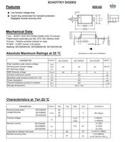 SD103 SD103AWS S4 40V SD103BWS S5 30V SD103CWS S6 20V SOD-323 0.35A Diodes Schottky pour redresseur basse tension