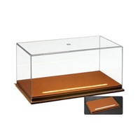 Vitrine de rangement pour modèles réduits de voitures 1/24 avec couvercle transparent en alliage acrylique et base en cuir pour voitures miniatures - Marque BJ