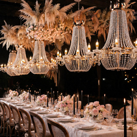 Lustre en métal et cristal, or, accessoires décoratifs, lampes de mariage forgées, style européen, livraison directe d'usine