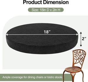 <strong>Round</strong> Chair Seat <strong>Cushions</strong> for Circle Bistro <strong>Stool</strong> Chairs Pads Large Indoor Circular Non Slip Foam <strong>Cushion</strong> 18 Inch Set of 2 - Product Image 6