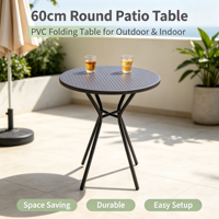 Garten-Bistrotisch Rund Klappbar Rutschfest Stabiler Metalltisch Wetterbeständig für Balkon Camping Outdoor-Dining