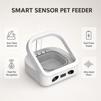 USMILEPET Pengumpan Hewan Peliharaan Otomatis dengan Sensor Pengenalan Chip, Dispenser Makanan dengan Tutup Aktif, Kontrol Jarak Jauh via Aplikasi, Pengumpan Kucing Anjing
