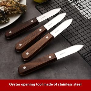 Cuchillo para Abrir Ostras de Acero Inoxidable de Alta Calidad, Herramienta <span class=keywords><strong>Profesional</strong></span> para Mariscos de Cocina, Mango de Madera, Apto para Horno - Product Image 6