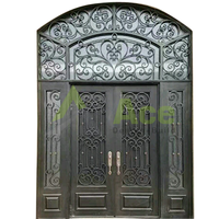 Porte en fer forgé avec design traditionnel, finition de catalogue, portes intérieures en acier pour appartements
