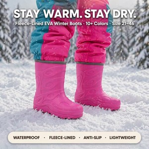 Custom Ultra Lightweight EVA Snow Rain Boots Thick Plush Interior Mid Calf Waterproof Anti Slip Cold Winter Mud Rain <strong>Wellies</strong> - Product Image 4