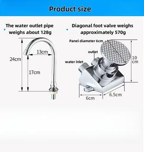 Ziekenhuis Koperen Vloer Gemonteerde Voet Ventielkraan Medisch Laboratorium Bediende Bekkenkranen Met Keramische Klepkern Voor Gebruik In De Sportschool - Product Image 3