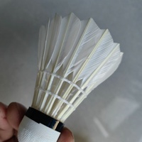 Volants de badminton durables en plumes d'oie - Style cercle complet - Pack de 12 - Pour débutants, entraînements et matchs - Vol stable