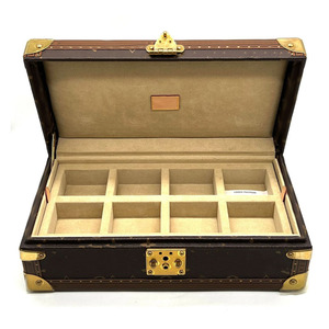 Caja de Almacenamiento para Relojes de Cuero Genuino con 8 Ranuras Cuadradas, Resistente a Impactos y Forrada de Terciopelo - Product Image 5