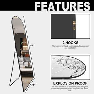 <span class=keywords><strong>Miroir</strong></span> de luxe sur pied en verre design moderne style arqué esthétique pour la décoration de la chambre vente en gros usine directe - Product Image 3